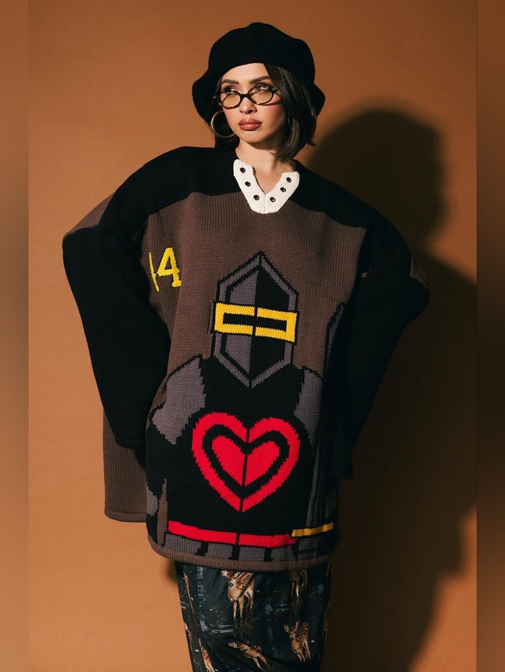 Dressed In Lala Protect Your Energy Oversized Knit Pullover Sweater Size S/M S4